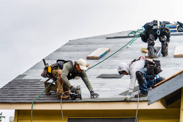 Professional Gutter Installation technician working in Marshall, MI